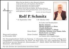Traueranzeige Rolf P. Schmitz