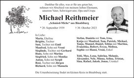 Traueranzeige Michael Reithmeier