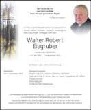 Traueranzeige Walter Robert Eisgruber