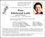 Traueranzeige Edeltraud Loibl