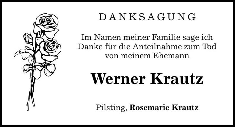 Traueranzeige Krautz Werner