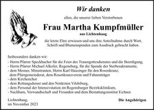Traueranzeige Martha Kumpfmüller