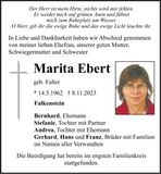 Traueranzeige Marita Ebert