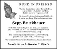Traueranzeige Sepp Bruckbauer
