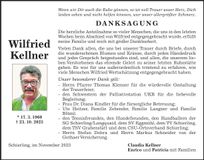 Traueranzeige Wilfried Kellner
