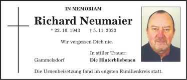 Traueranzeige Richard Neumaier