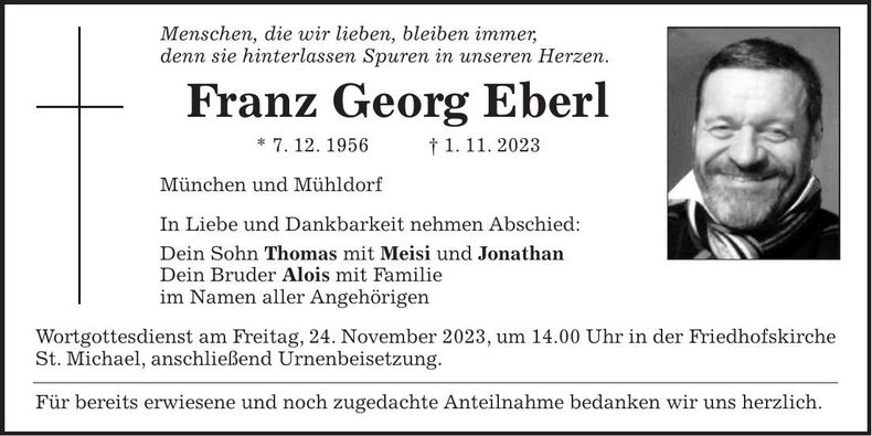 Traueranzeige Georg Eberl