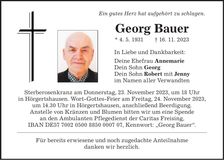 Traueranzeige Georg Bauer