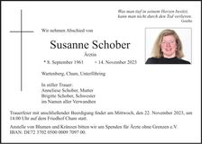 Traueranzeige Susanne Schober