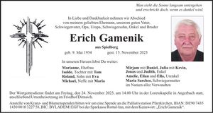 Traueranzeige Erich Gamenik