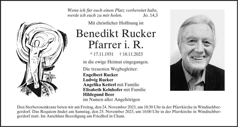 Traueranzeige Benedikt Rucker