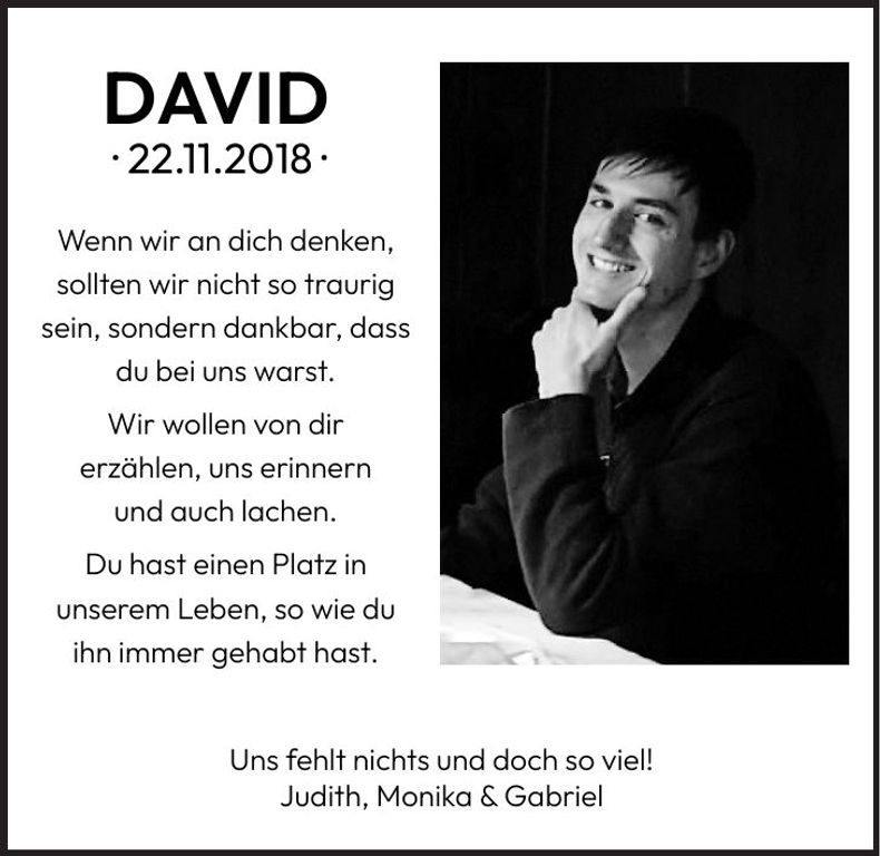 Traueranzeige David Liewehr