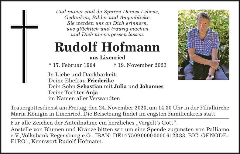 Traueranzeige Rudolf Hofmann