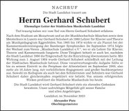 Traueranzeige Gerhard Schubert