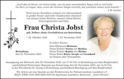 Traueranzeige Christa Jobst