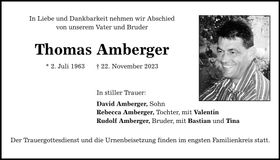 Traueranzeige Thomas Amberger