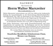 Traueranzeige Walter Marxreiter