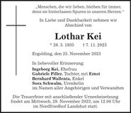 Traueranzeige Lothar Kei