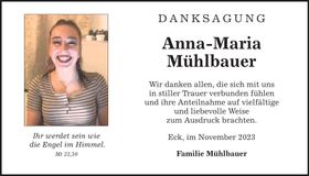 Traueranzeige Anna-Maria Mühlbauer