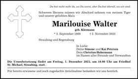 Traueranzeige Marilouise Walter