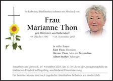 Traueranzeige Marianne Thon