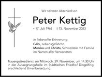 Traueranzeige Peter Kettig