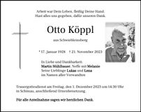 Traueranzeige Otto Köppl