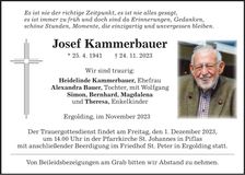 Traueranzeige Josef Kammerbauer