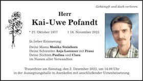 Traueranzeige Kai-Uwe Pofandt