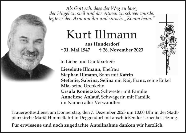 Traueranzeige Kurt Illmann