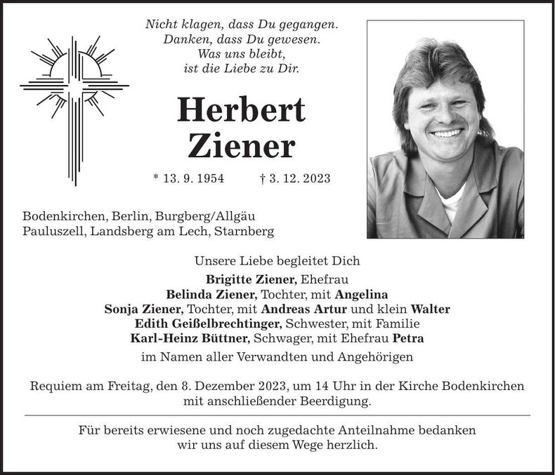 Traueranzeige Herbert Ziener