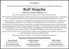Traueranzeige Ralf Siegelin