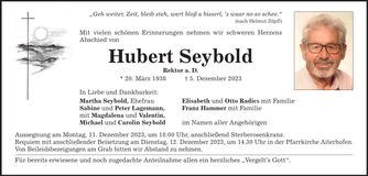 Traueranzeige Hubert Seybold