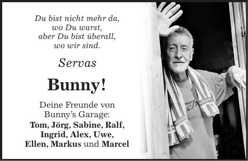 Traueranzeige Bunny Bunny