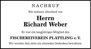 Traueranzeige Richard Weber