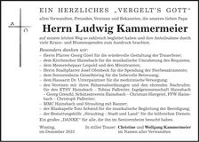 Traueranzeige Ludwig Kammermeier