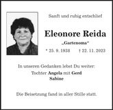 Traueranzeige Eleonore Reida