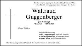 Traueranzeige Waltraud Guggenberger