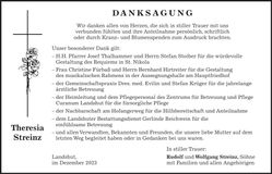 Traueranzeige Theresia Streinz