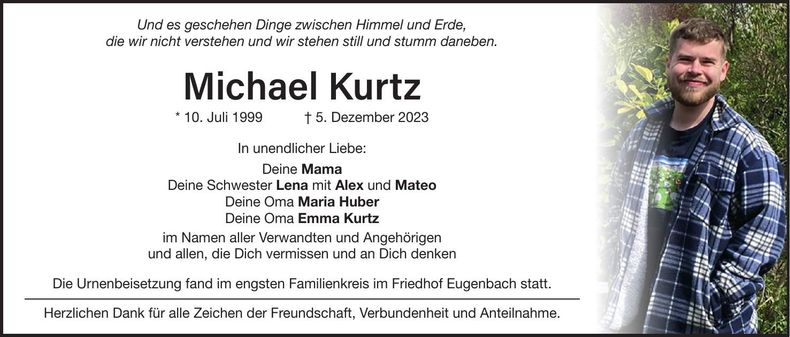 Traueranzeige Michael Kurtz