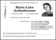 Traueranzeige Marie-Luise Aschenbrenner