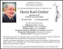 Traueranzeige Karl Gruber