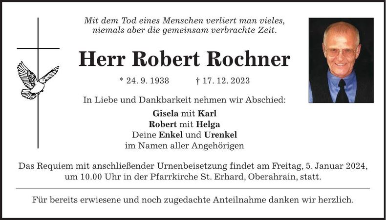 Traueranzeige Robert Rochner