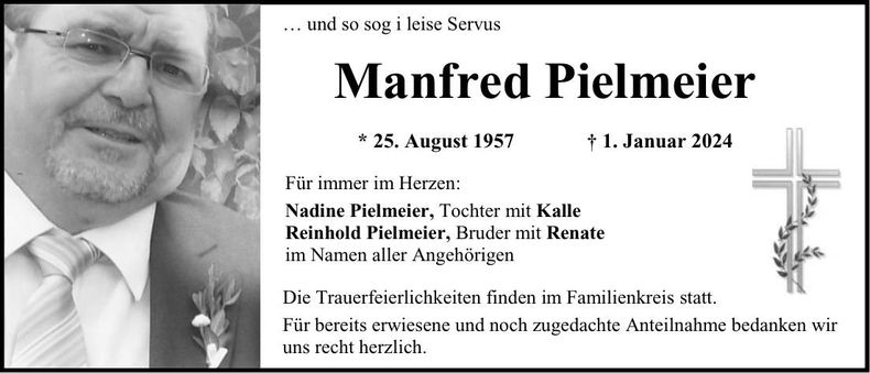 Traueranzeige Manfred Pielmeier
