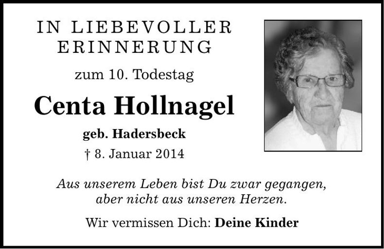 Traueranzeige Centa Hollnagel