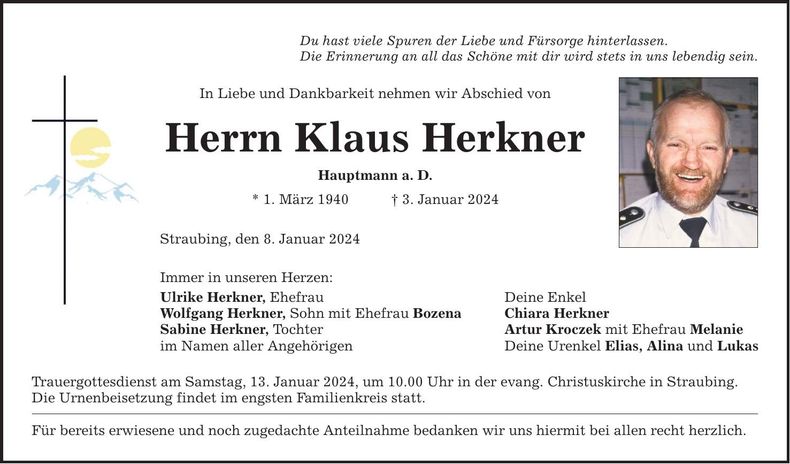 Traueranzeige Klaus Herkner