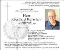 Traueranzeige Gerhard Kerscher