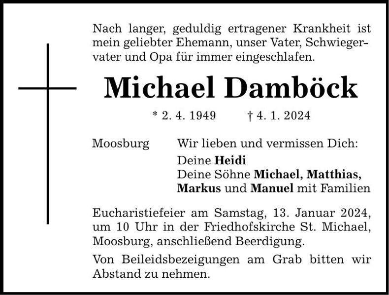 Traueranzeige Michael Damböck