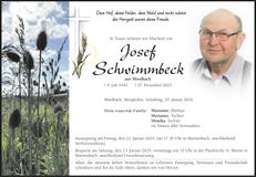 Traueranzeige Josef Schwimmbeck