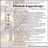 Traueranzeige Elisabeth Pappenberger